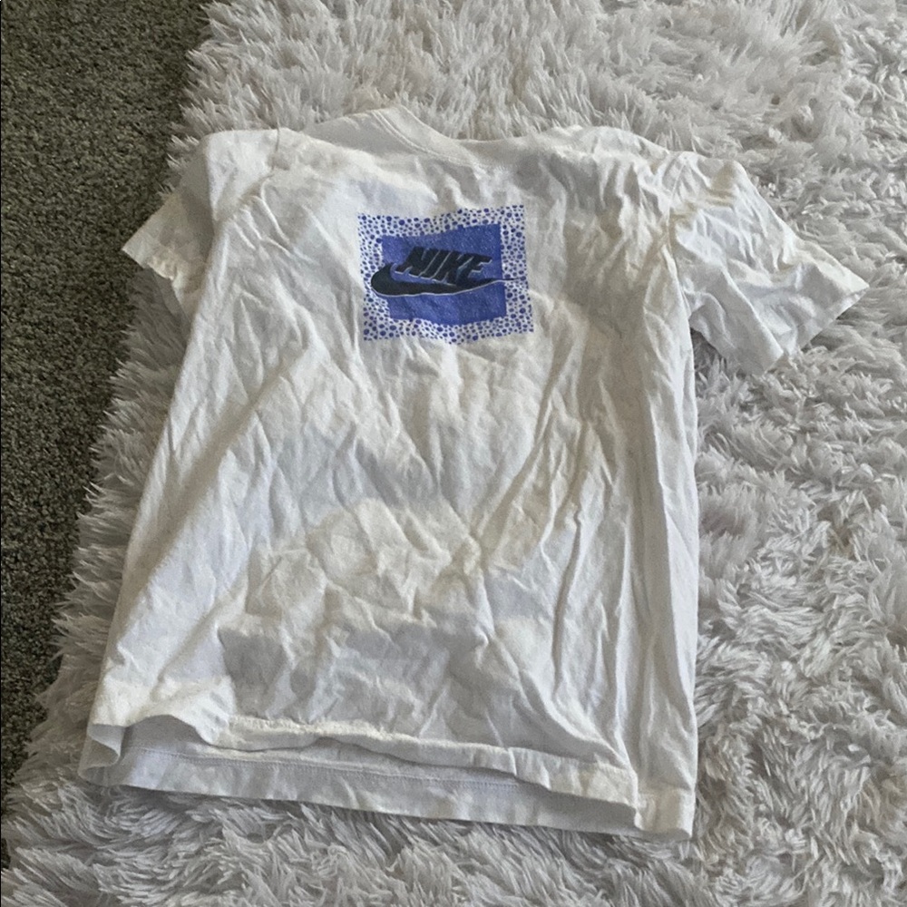 Nike White T-Shirt with Blue Logo
